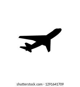 Airplane Icon In Flat Style Vector For App, UI, Websites. Black Icon Vector Illustration.