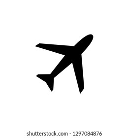 Airplane Icon In Flat Style Vector For App, UI, Websites. Black Icon Vector Illustration.