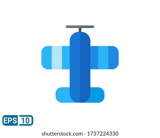 icono del avión en estilo plano. ilustración vectorial para diseño gráfico, sitio web, interfaz de usuario aislada en fondo blanco. EPS 10