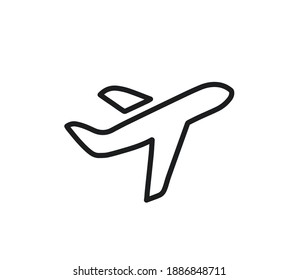 Airplane Icon Flat Vector Illustration