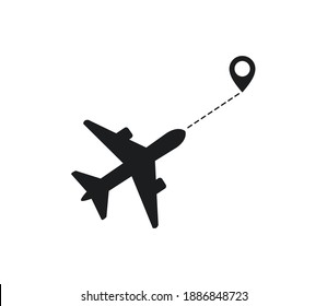 Airplane Icon Flat Vector Illustration