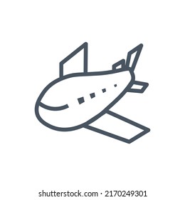 Airplane icon in flight. Aircraft. Vector.