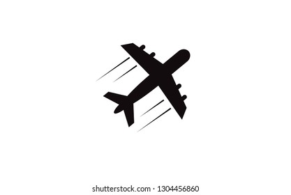 Airplane Icon. Airplane Flight, Running. Vector illustration. on white background