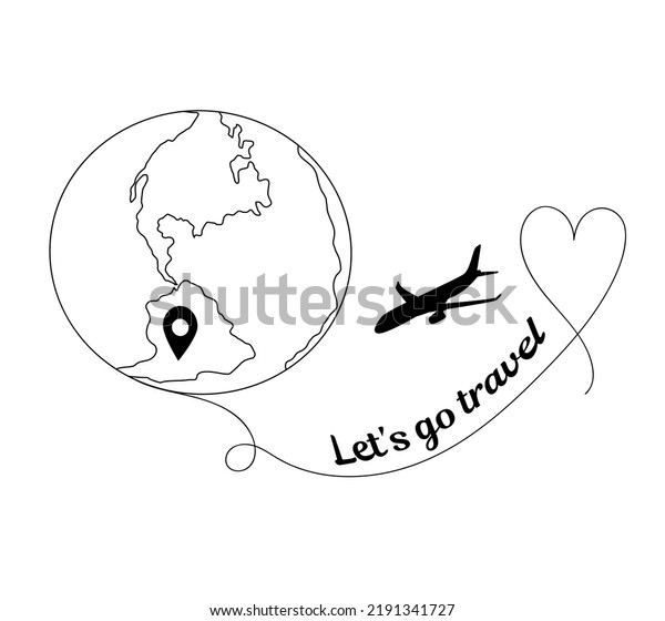 Airplane Icon Globe Route Destination Vector Stock Vector (Royalty Free ...