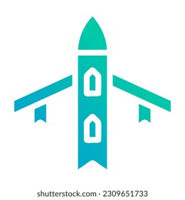 airplane icon gradient green blue colour military vector army element and symbol perfect.