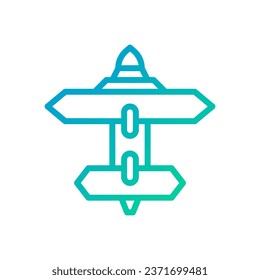 Airplane icon gradient green blue colour military vector army element and symbol perfect.