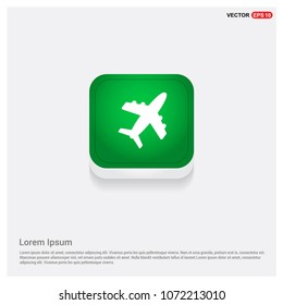 Airplane icon Green  Web Button