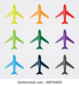 Aviones de diferentes colores