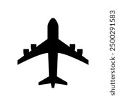 Airplane icon illustrated on background
