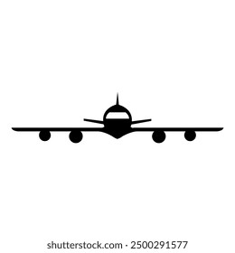 Airplane icon illustrated on background