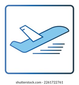 Airplane icon illustration. icon related to transportation, travel. Lineal color icon style, two tone icon. Simple vector design editable