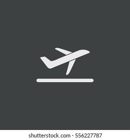 Airplane icon icon isolated on black background