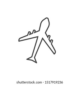 Airplane icon isolated on white background. Vector illustration. Eps 10.