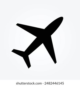 Icono de avión aislado sobre fondo blanco. Logo de Transporte. Símbolo de modo de vuelo. Ilustración de modo de avión para Web y plataformas móviles. Viaje, vacaciones, despegue, turismo, jet, icono de avión. 