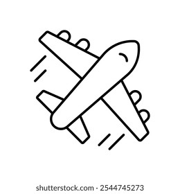 Icono del avión aislado en un fondo blanco. Ilustración vectorial.