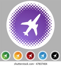 Icono del avión aislado en un fondo blanco.