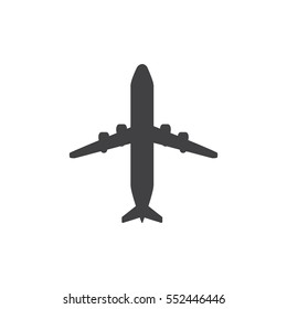 Airplane icon isolated on a white background. Logo silhouette design template. Simple symbol concept in flat style. Abstract sign, pictogram for web, mobile and infographics - stock vector