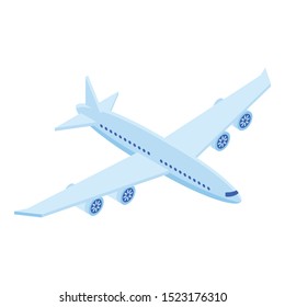 Airplane icon. Isometric of airplane vector icon for web design isolated on white background