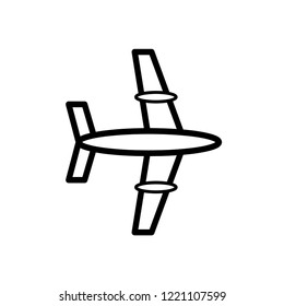 Airplane Icon in Line Art Style & Flat Design Isolated White Background. Travelling Icon. Cargo Vector Illustration,