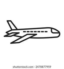 Vector de arte de línea de iconos de avión