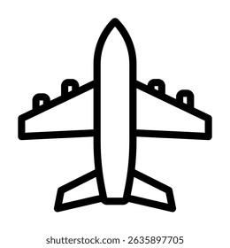 Airplane icon line style illustration