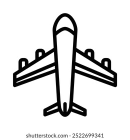 Airplane icon in line style. Perfect for website mobile app presentation. Suitable for any user interface and user experience