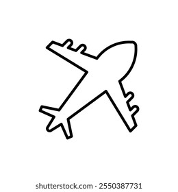Airplane icon linear logo isolated
