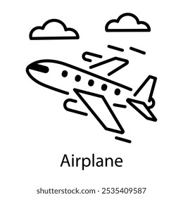 Flugzeugsymbol im linearen Stil