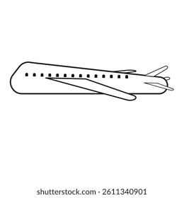 airplane icon with lines only