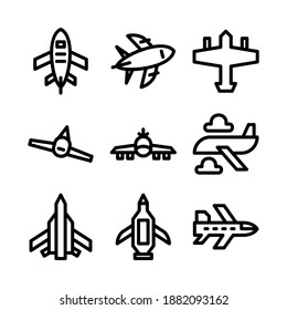 airplane icon or logo isolated sign symbol vector illustration - Collection of high quality black style vector icons
