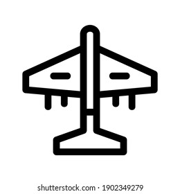 Airplane icon or logo isolated sign symbol vector illustration - high quality black style vector icons
