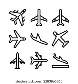 airplane icon or logo isolated sign symbol vector illustration - Collection of high quality black style vector icons
