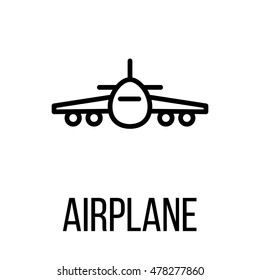 Airplane icon or logo in modern line style. High quality black outline pictogram for web site design and mobile apps. Vector illustration on a white background. 