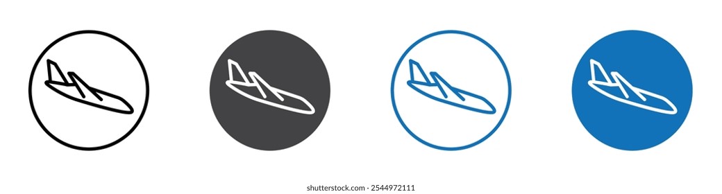 Ícone de avião Sinal de logotipo em linha fina