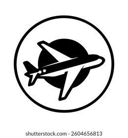 
Airplane icon logo silhouette icon vector flat design on white background.