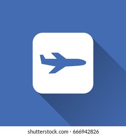 Airplane icon with long shadow