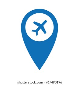 Airplane Icon Map Pointer Stock Vector (Royalty Free) 767490196 ...