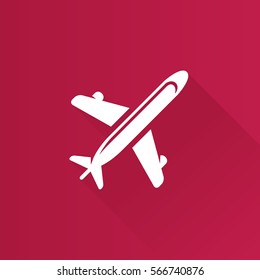 Airplane icon in Metro user interface color style. Aviation transportation travel
