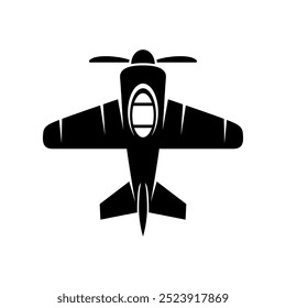 Icono de avión en estilo monocromo. Ilustración vectorial