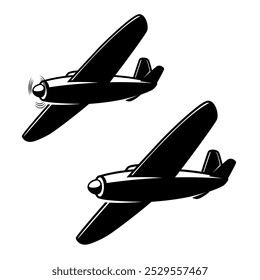 Airplane icon in monochrome style. Vector illustration