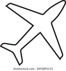 Airplane Icon on Checkerboard Transparent