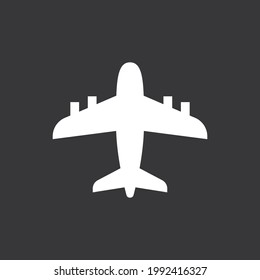 Icono del avión en fondo gris