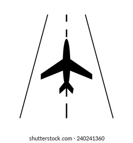 Airplane Icon on a grey background