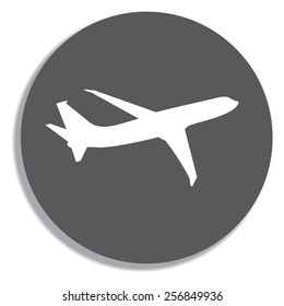 Airplane Icon on a grey background
