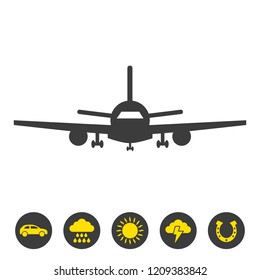 Airplane icon on white background. Vector illustration