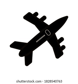 airplane icon on a white background. vector illustration