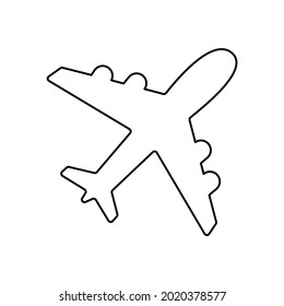 Flugzeugsymbol auf weißem Hintergrund, Vektorgrafik