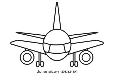 Flugzeugsymbol auf weißem Hintergrund