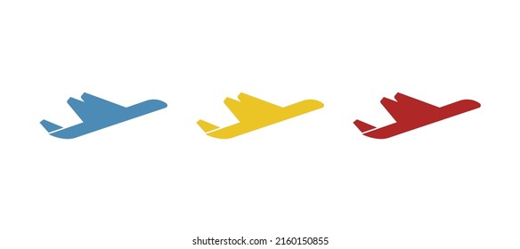 Flugzeugsymbol auf weißem Hintergrund, Vektorgrafik