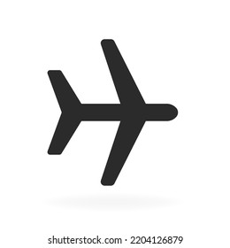 Airplane icon on a white background. Vector illustration